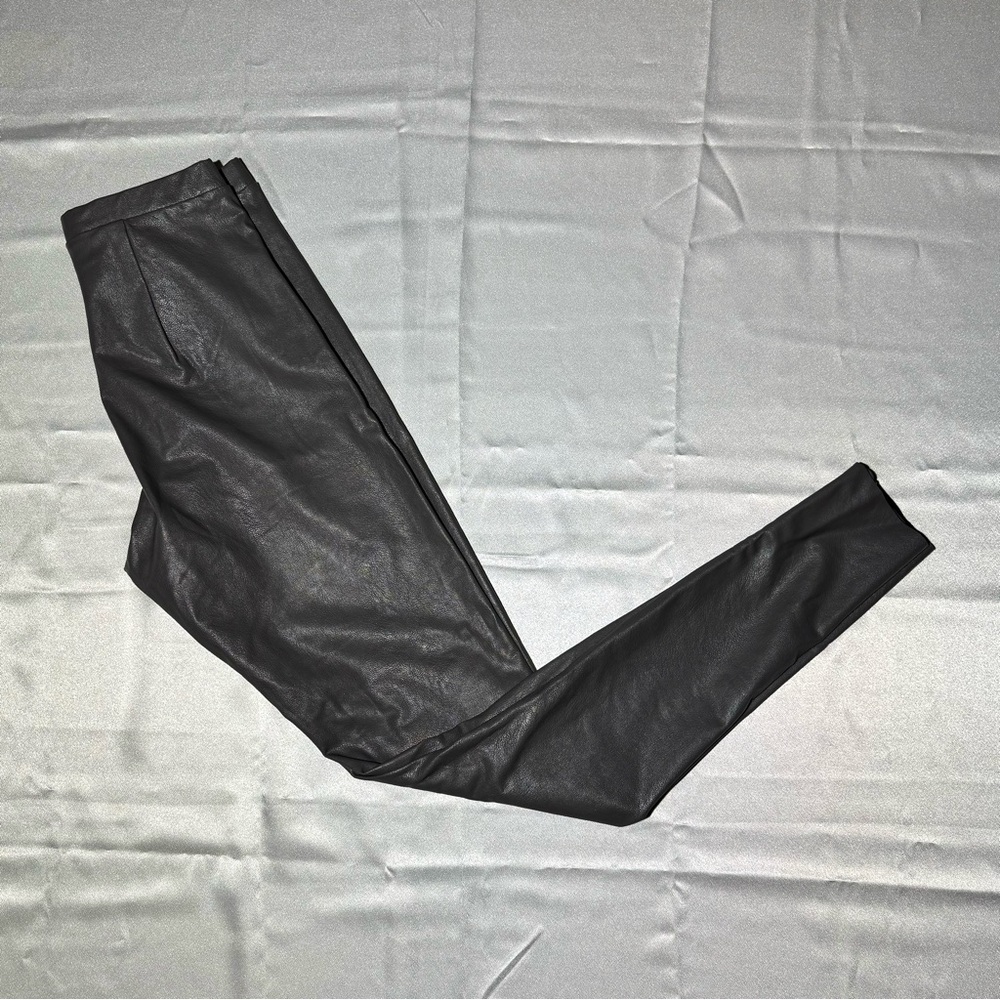 Dark Grey Faux Leather Leggings SZ M